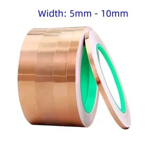 5-100mmx20M Double Sided Copper Foil Tape EMI Shielding Conductive Adhesive Tape