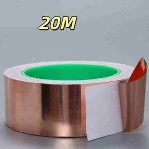 Copper Foil Tape 3mm-100mm Conductive Heat Dissipation Tape Shielding Tape 20M