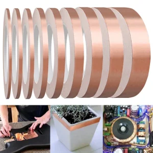 Coppers Foil Tape with Conductive Adhesive for Guitar EMI Shielding 3-50mm